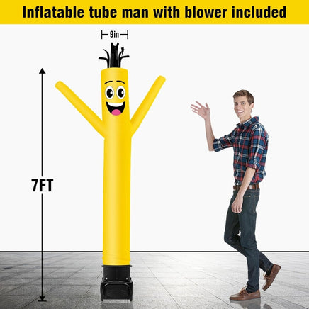 7FT Tall Inflatable Tube Man Sets with Weather-Resistant Blower -Gold - goodeny