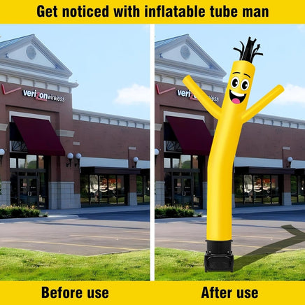 7FT Tall Inflatable Tube Man Sets with Weather-Resistant Blower -Gold - goodeny
