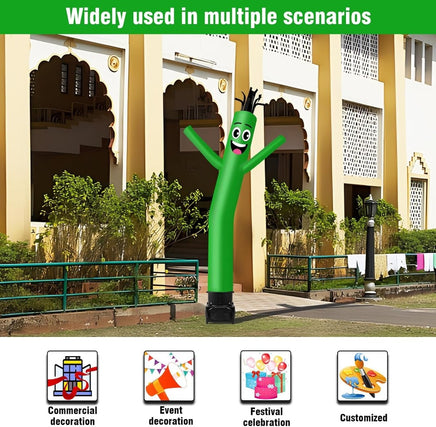 7FT Tall Inflatable Tube Man Sets with Weather-Resistant Blower -Green - goodeny