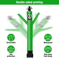 7FT Tall Inflatable Tube Man Sets with Weather-Resistant Blower -Green - goodeny