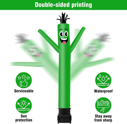 7FT Tall Inflatable Tube Man Sets with Weather-Resistant Blower -Green - goodeny