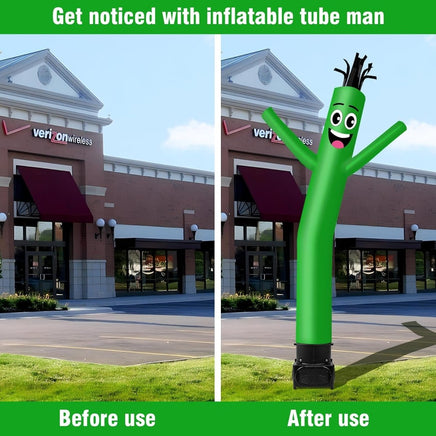 7FT Tall Inflatable Tube Man Sets with Weather-Resistant Blower -Green - goodeny