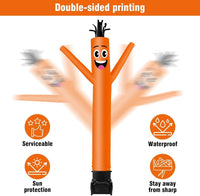 7FT Tall Inflatable Tube Man Sets with Weather-Resistant Blower -Orange - goodeny