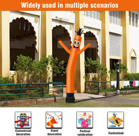 7FT Tall Inflatable Tube Man Sets with Weather-Resistant Blower -Orange - goodeny