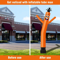 7FT Tall Inflatable Tube Man Sets with Weather-Resistant Blower -Orange - goodeny