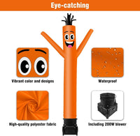 7FT Tall Inflatable Tube Man Sets with Weather-Resistant Blower -Orange - goodeny