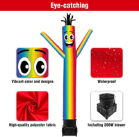 7FT Tall Inflatable Tube Man Sets with Weather-Resistant Blower -Rainbow 1 - goodeny