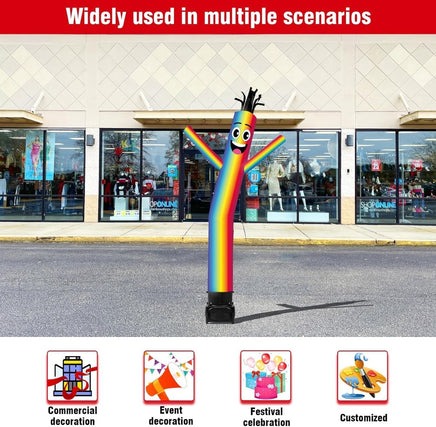 7FT Tall Inflatable Tube Man Sets with Weather-Resistant Blower -Rainbow 1 - goodeny