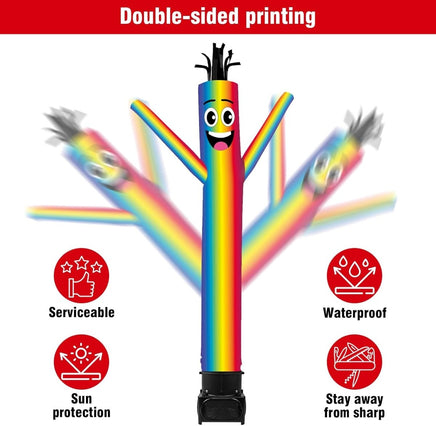 7FT Tall Inflatable Tube Man Sets with Weather-Resistant Blower -Rainbow 1 - goodeny