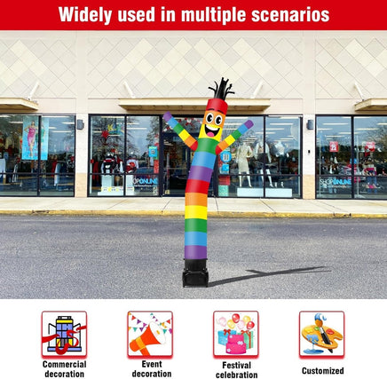 7FT Tall Inflatable Tube Man Sets with Weather-Resistant Blower -Rainbow 2 - goodeny