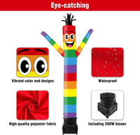 7FT Tall Inflatable Tube Man Sets with Weather-Resistant Blower -Rainbow 2 - goodeny
