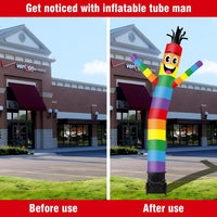 7FT Tall Inflatable Tube Man Sets with Weather-Resistant Blower -Rainbow 2 - goodeny