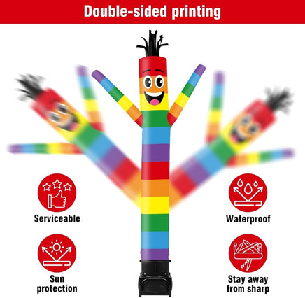 7FT Tall Inflatable Tube Man Sets with Weather-Resistant Blower -Rainbow 2 - goodeny