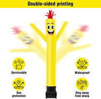 7FT Tall Inflatable Tube Man Sets with Weather-Resistant Blower -Yellow - goodeny