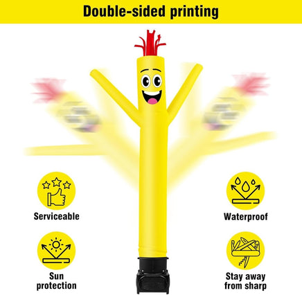 7FT Tall Inflatable Tube Man Sets with Weather-Resistant Blower -Yellow - goodeny