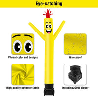 7FT Tall Inflatable Tube Man Sets with Weather-Resistant Blower -Yellow - goodeny