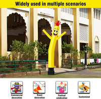7FT Tall Inflatable Tube Man Sets with Weather-Resistant Blower -Yellow - goodeny