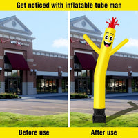 7FT Tall Inflatable Tube Man Sets with Weather-Resistant Blower -Yellow - goodeny