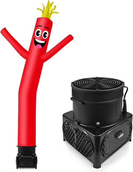 7FT Tall Inflatable Tube Man Wacky Wavy Dancing Guy with Weather-Resistant Blower (9''Diameter) for Outdoor Decoration Advertising Business Promotion - Red - goodeny