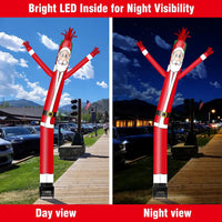 6FT Santa Claus Inflatable Tube Man with Blower (5.5'' Diameter) and Built-in LED