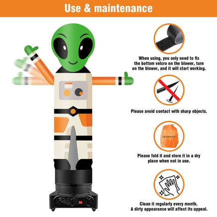 9FT Tall Inflatable Wavers Alien Inflatable Tube Man (18''Diameter) (Blower Not Included) - goodeny