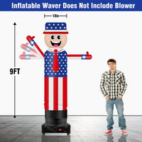 9FT Tall Inflatable Wavers American Flag Inflatable Tube Man (18''Diameter) (Blower Not Included) - goodeny