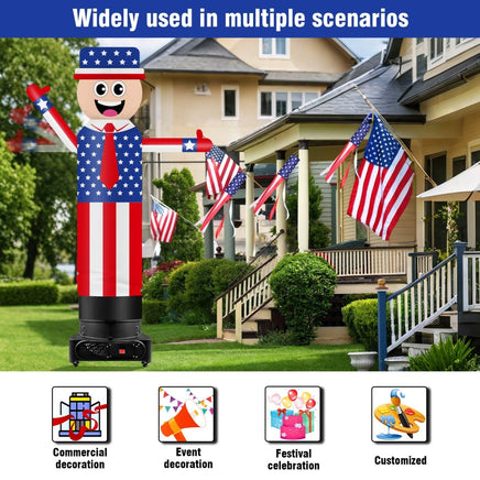 9FT Tall Inflatable Wavers American Flag Inflatable Tube Man (18''Diameter) (Blower Not Included) - goodeny