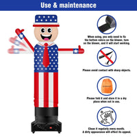 9FT Tall Inflatable Wavers American Flag Inflatable Tube Man (18''Diameter) (Blower Not Included) - goodeny