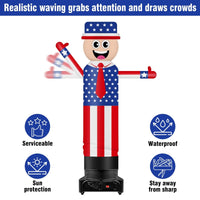 9FT Tall Inflatable Wavers American Flag Inflatable Tube Man (18''Diameter) (Blower Not Included) - goodeny