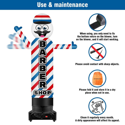 9FT Tall Inflatable Wavers Barber Shop Inflatable Tube Man (18''Diameter) (Blower Not Included) - goodeny