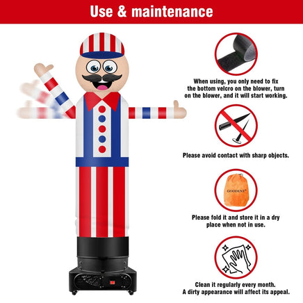 9FT Tall Inflatable Wavers Barber Shop Inflatable Tube Man (18''Diameter) (Blower Not Included) - goodeny