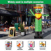 9FT Tall Inflatable Wavers Cactus Inflatable Tube Man (18''Diameter) (Blower Not Included) - goodeny