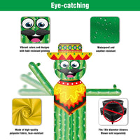 9FT Tall Inflatable Wavers Cactus Inflatable Tube Man (18''Diameter) (Blower Not Included) - goodeny