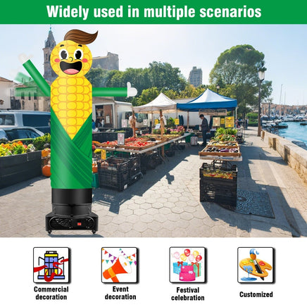 9FT Tall Inflatable Wavers Corn Inflatable Tube Man (18''Diameter) (Blower Not Included) - goodeny