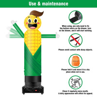 9FT Tall Inflatable Wavers Corn Inflatable Tube Man (18''Diameter) (Blower Not Included) - goodeny