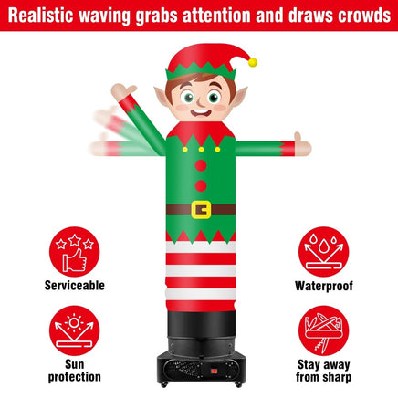 9FT Tall Inflatable Wavers ELF Inflatable Tube Man (18''Diameter) (Blower Not Included) - goodeny
