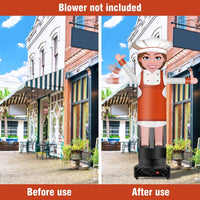 9FT Tall Inflatable Wavers Female Chef Inflatable Tube Man (18''Diameter) (Blower Not Included) - goodeny