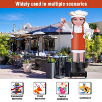 9FT Tall Inflatable Wavers Female Chef Inflatable Tube Man (18''Diameter) (Blower Not Included) - goodeny