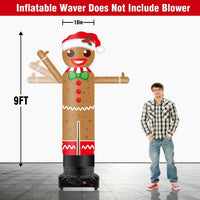 9FT Tall Inflatable Wavers Gingerbread Man Inflatable Tube Man (18''Diameter) (Blower Not Included) - goodeny