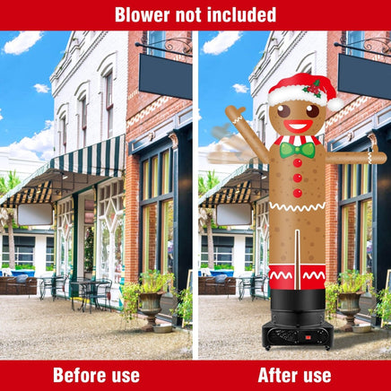 9FT Tall Inflatable Wavers Gingerbread Man Inflatable Tube Man (18''Diameter) (Blower Not Included) - goodeny
