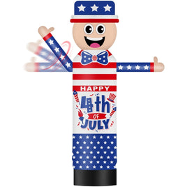 9FT Tall Inflatable Wavers Happy 4th of July Inflatable Tube Man (18''Diameter) (Blower Not Included) - goodeny