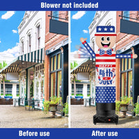 9FT Tall Inflatable Wavers Happy 4th of July Inflatable Tube Man (18''Diameter) (Blower Not Included) - goodeny