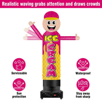 9FT Tall Inflatable Wavers Ice Cream Inflatable Tube Man (18''Diameter) (Blower Not Included) - goodeny