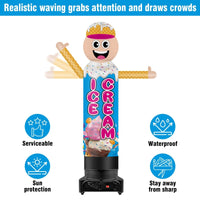 9FT Tall Inflatable Wavers Ice Cream Inflatable Tube Man (18''Diameter) (Blower Not Included) - goodeny