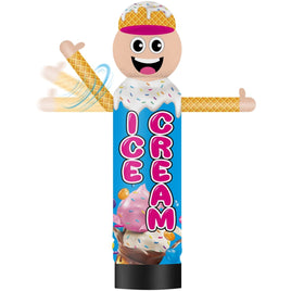 9FT Tall Inflatable Wavers Ice Cream Inflatable Tube Man (18''Diameter) (Blower Not Included) - goodeny