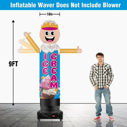 9FT Tall Inflatable Wavers Ice Cream Inflatable Tube Man (18''Diameter) (Blower Not Included) - goodeny
