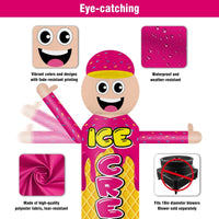 9FT Tall Inflatable Wavers Ice Cream Inflatable Tube Man (18''Diameter) (Blower Not Included) - goodeny