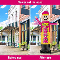 9FT Tall Inflatable Wavers Ice Cream Inflatable Tube Man (18''Diameter) (Blower Not Included) - goodeny