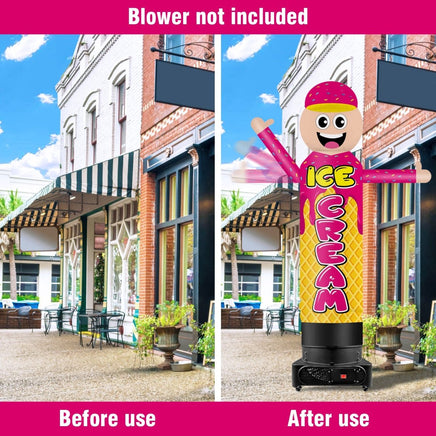 9FT Tall Inflatable Wavers Ice Cream Inflatable Tube Man (18''Diameter) (Blower Not Included) - goodeny