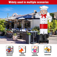 9FT Tall Inflatable Wavers Male Chef Inflatable Tube Man (18''Diameter) (Blower Not Included) - goodeny